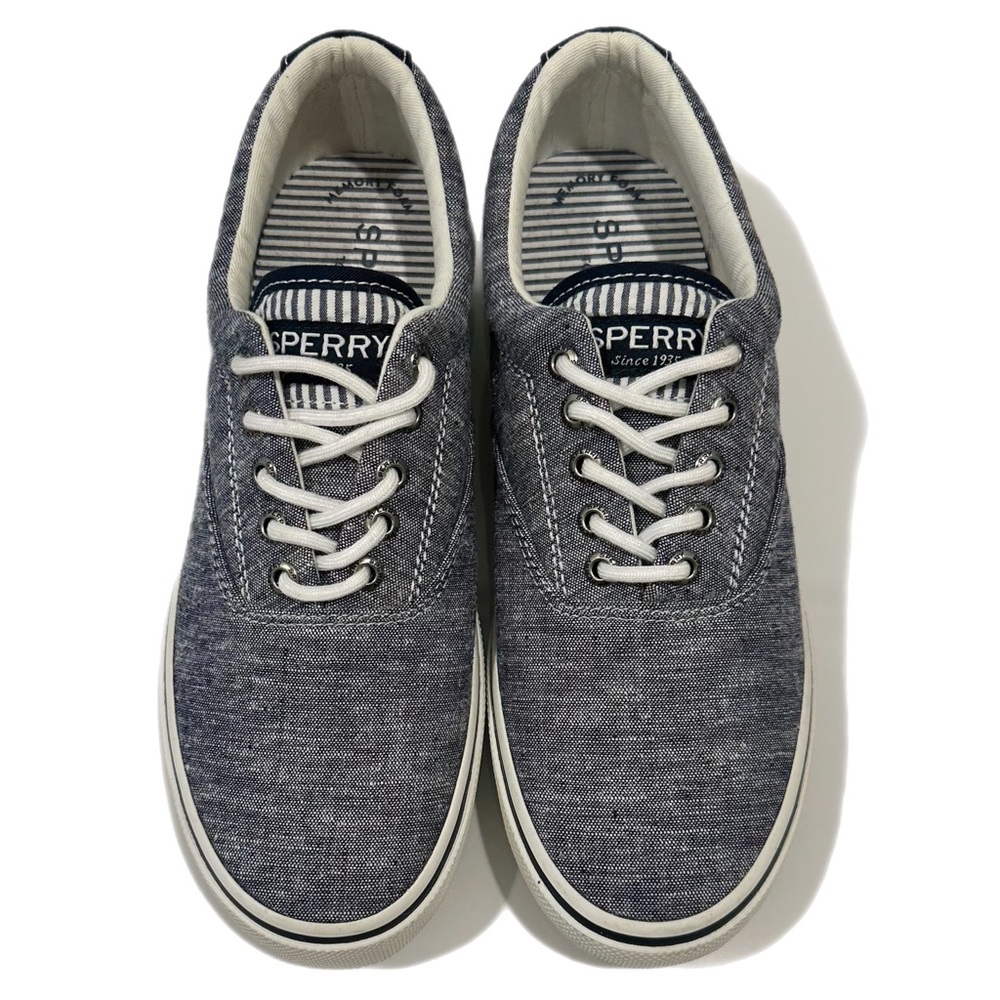 NEW ▪️ Men’s SPERRY Halyard CVO Navy Chambray Oxford Sneakers